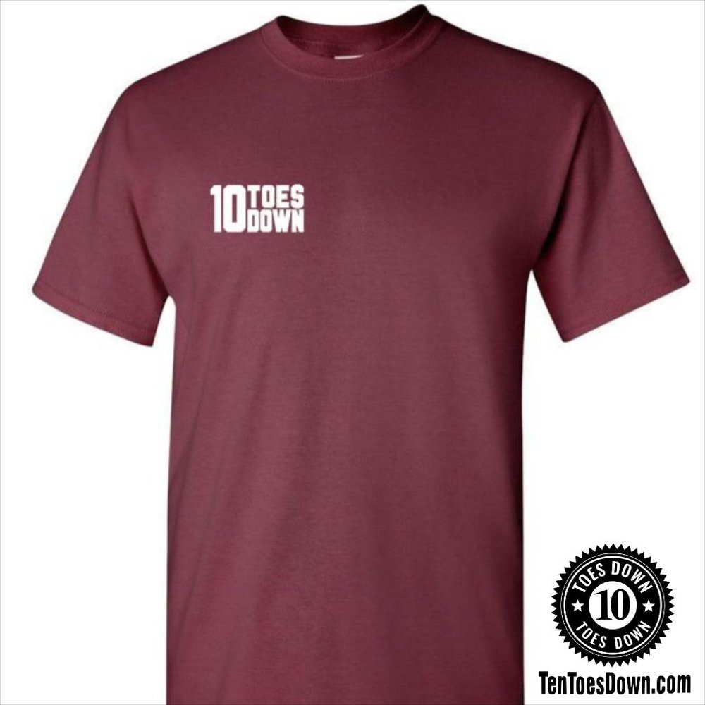 Ten Toes Down Original T-Shirt  (Maroon)